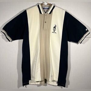 Vintage Champion 1996 Atlanta Summer Olympics Games Polo Black Cream Shirt Sz XL